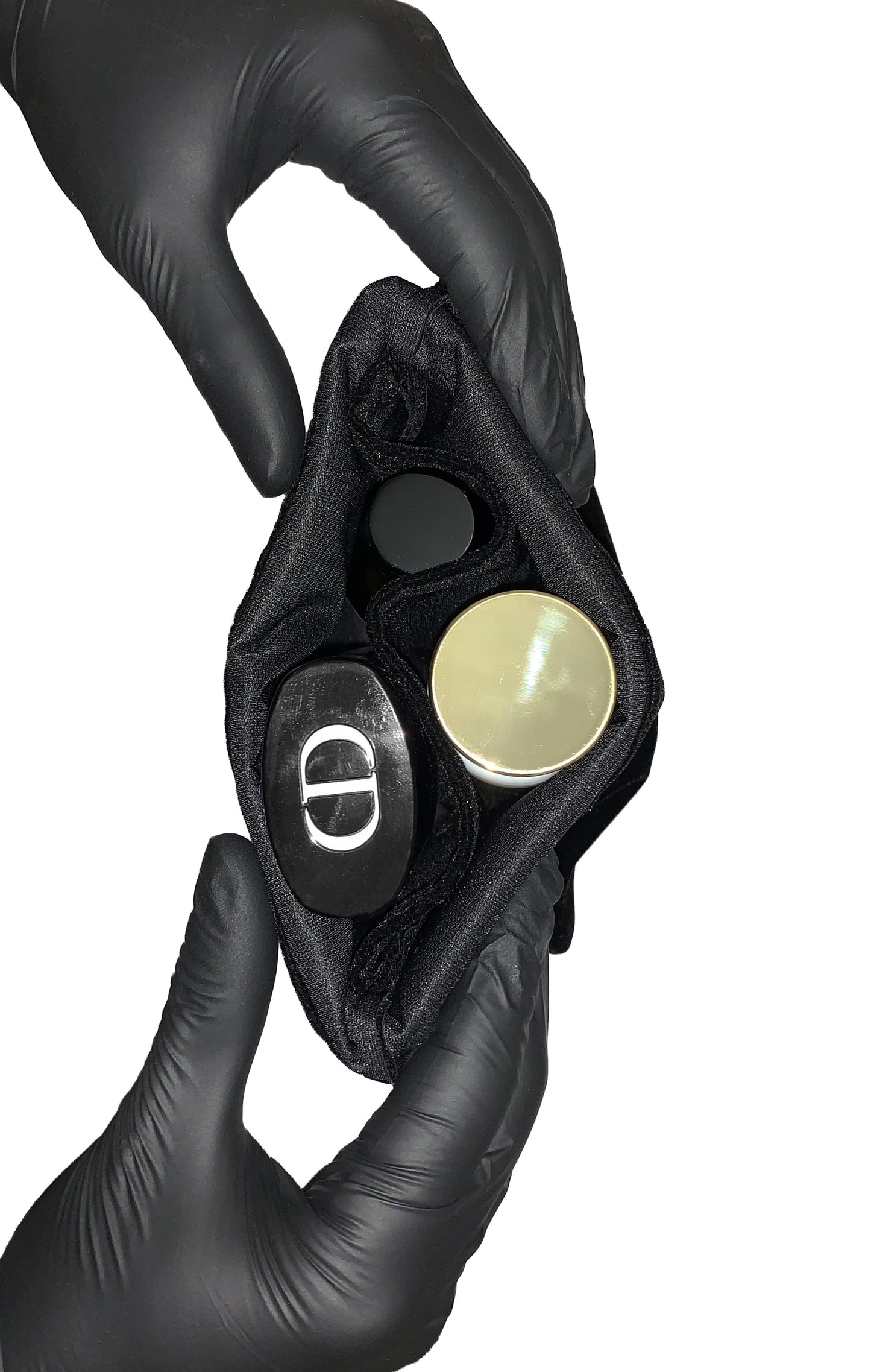 EFENDIZ Drawstring Pouch, Black Velvet Bag 7.3X10 inches, with 2 Compartments